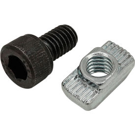M6 x 10mm Black SHCS with Standard Drop-In T-Nut, Bright Zinc