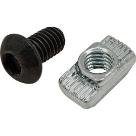 M6 x 10mm Black BHSCS with Standard Drop-In T-Nut, Bright Zinc
