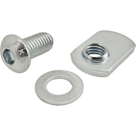 M8 x 16mm Button Head Socket Cap Screw with Washer and Slide-In Economy T-Nut, Zinc