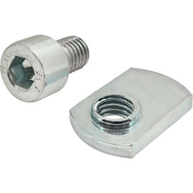 M8 x 12.00mm Socket Head Cap Screw and Slide-In Economy T-Nut Offset Thread, Zinc