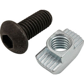 M8 x 18mm Black BHSCS with Standard Drop-In T-Nut, Bright Zinc