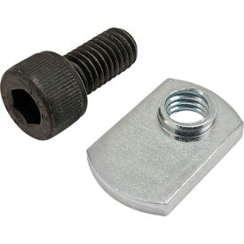 M8 x 16mm Black SHCS with Slide-In Economy T-Nut - Offset Thread, Bright Zinc