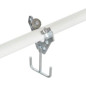 Pipe Series Sliding Double Hook, Silver