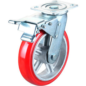 Flex pipe 8" Swivel Plate Caster with Brake