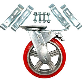 Flex pipe 8" Swivel Plate Caster with Brake Kit