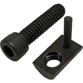 1/4-20 x 1" SHCS with Roll-In T-Nut with Flex Handle, Black Zinc