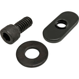 1/4-20 x 1/2" SHCS with Washer & Slide-In Economy T-Nut - Centered Thread, Black Zinc