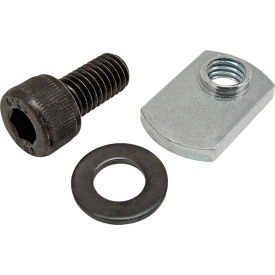M8 x 16mm Black SHCS with Washer & Slide-In Economy T-Nut - Offset Thread, Bright Zinc