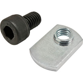 M8 x 12mm Black SHCS with Slide-In Economy T-Nut - Offset Thread, Bright Zinc