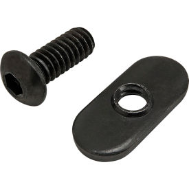 1/4-20 x 5/8" BHSCS with Slide-In Economy T-Nut - Centered Thread, Black Zinc