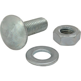 M8 x 25mm Slide-In Flanged Economy T-Slot Stud with Washer & Hex Nut, Bright Zinc