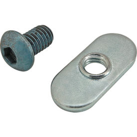 M6 x 10mm Blue BHSCS with Slide-In Economy T-Nut - Centered Thread, Bright Zinc