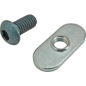 M6 x 12mm Blue BHSCS Slide-In Economy T-Nut - Centered Thread, Bright Zinc