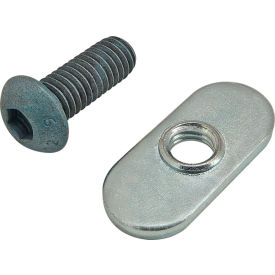 M6 x 16mm Blue BHSCS Slide-In Economy T-Nut - Centered Thread, Bright Zinc