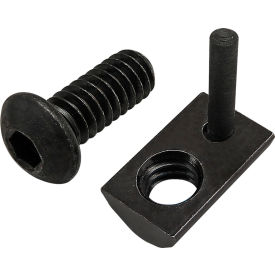 1/4-20 x 5/8" BHSCS with Roll-In T-Nut with Flex Handle, Black Zinc