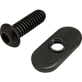 1/4-20 x 3/4" BHSCS with Slide-In Economy T-Nut - Centered Thread, Black Zinc
