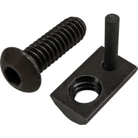 1/4-20 x 3/4" BHSCS Roll-In T-Nut with Flex Handle, Black Zinc