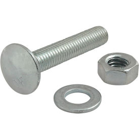 M8 x 45mm Slide-In Flanged Economy T-Slot Stud with Washer & Hex Nut, Bright Zinc
