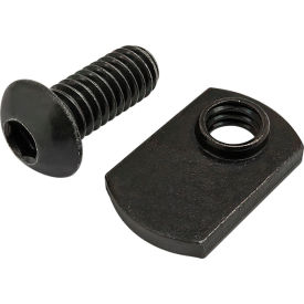 5/16-18 x 3/4" BHSCS Slide-In Economy T-Nut - Offset Thread, Black Zinc