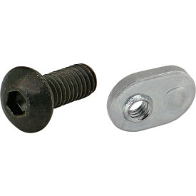 M4 x 10mm Black BHSCS with Slide-In Economy T-Nut - Offset Thread, Bright Zinc