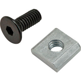 M4 x 10mm Black FHSCS with Slide-In Economy T-Nut Block, Bright Zinc