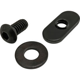 1/4-20 x 1/2" BHSCS with Washer & Slide-In Economy T-Nut - Centered Thread, Black Zinc