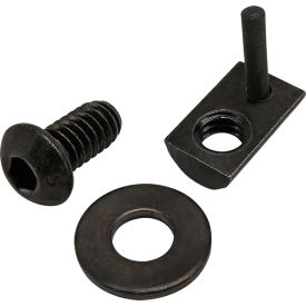 1/4-20 x 1/2" BHSCS with Washer & Roll-In T-Nut with Flex Handle, Black Zinc