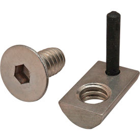 Flat Head Socket Cap Screw and Roll-In T-Nut, Stainless Steel, 1/4-20 X 1/2"