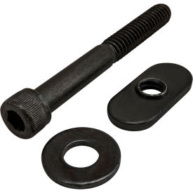 1/4-20 x 2.125 Socket Head Cap Screw w/Washer & Slide-In Economy T-Nut, Black Zinc