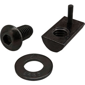 5/16-18 x .625 Button Head Socket Cap Screw w/Washer & Roll-In T-Nut, Black Zinc