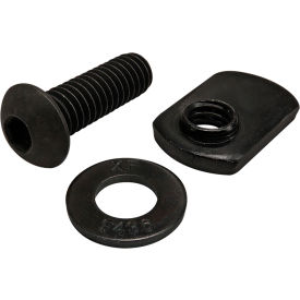 5/16-18 x 1.000 Button Head Socket Cap Screw w/Washer & Slide-In Economy, Black Zinc