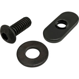 1/4-20 x 5/8" BHSCS with Washer & Slide-In Economy T-Nut - Centered Thread, Black Zinc
