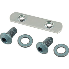 M6 x 12mm Blue BHSCS with Washer & Double Slide-In Economy T-Nut, Bright Zinc