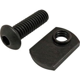 5/16-18 x 1" BHSCS Slide-In Economy T-Nut - Offset Thread, Black Zinc