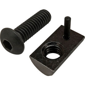 5/16-18 x 1" BHSCS with Roll-In T-Nut with Flex Handle, Black Zinc