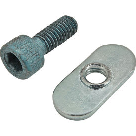 M6 x 16mm Blue SHCS with Slide-In Economy T-Nut - Centered Thread, Bright Zinc