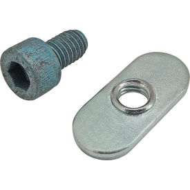 M6 x 10mm Blue SHCS with Slide-In Economy T-Nut - Centered Thread, Bright Zinc
