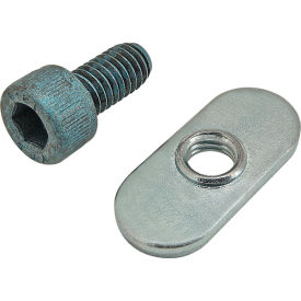 M6 x 12mm Blue SHCS with Slide-In Economy T-Nut - Centered Thread, Bright Zinc