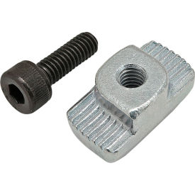 M4 x 12mm Black SHCS with 45 Series M4 Standard Drop-In T-Nut, Bright Zinc