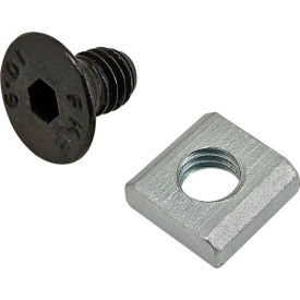 M5 x 8mm Black FHSCS with Slide-In Economy T-Nut Block, Bright Zinc