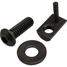 1/4-20 x 3/4" BHSCS with Washer & Roll-In T-Nut with Flex Handle, Black Zinc