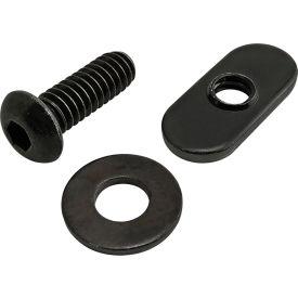 1/4-20 x 3/4" BHSCS with Washer & Slide-In Economy T-Nut - Centered Thread, Black Zinc
