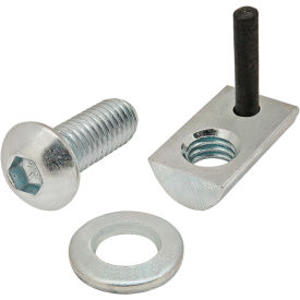 M6 x 16mm Bright Button Head Socket Cap Screw with Washer and Roll-In T-Nut, Zinc