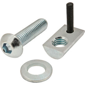 M6 x 25.00mm Button Head Socket Cap Screw with Washer and Roll-In T-Nut, Zinc