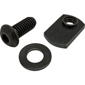 5/16-18 x 3/4" BHSCS with Washer & Slide-In Economy T-Nut - Offset Thread, Black Zinc