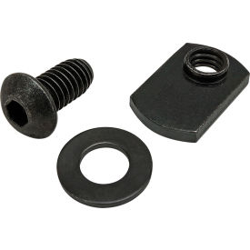 5/16-18 x 5/8" BHSCS with Washer & Slide-In Economy T-Nut - Offset Thread, Black Zinc
