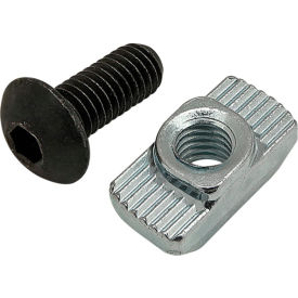 M5 x 12mm Black BHSCS with Standard Drop-In T-Nut, Bright Zinc