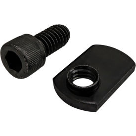 5/16-18 x .625 Socket Head Cap Screw & Slide-In Economy T-Nut, Black Zinc