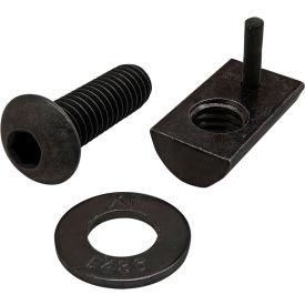 5/16-18 x 1.000 Button Head Socket Cap Screw w/Washer & Roll-In T-Nut, Black Zinc