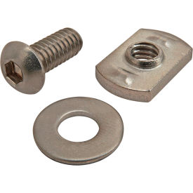 Button Head Socket Cap Screw w/ Washer & Economy T-Nut, Stainless Steel, 1/4-20 X 5/8"